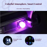 Car light-emitting diode ambient light, universal serial bus push-button control, cordless interior night light Blue 1pc