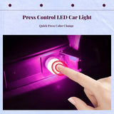 Car light-emitting diode ambient light, universal serial bus push-button control, cordless interior night light White 1pc