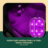 Car interior illuminating light, contactless control detector, universal port rechargeable night light Pink Purple 1 pc