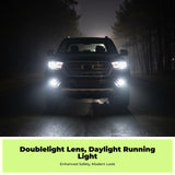 Light-emitting diode fog lights, daylight brightness indicators, vehicle decoration, double projection lens, for pickup vehicles. LED Lens Wht/Yel Set other