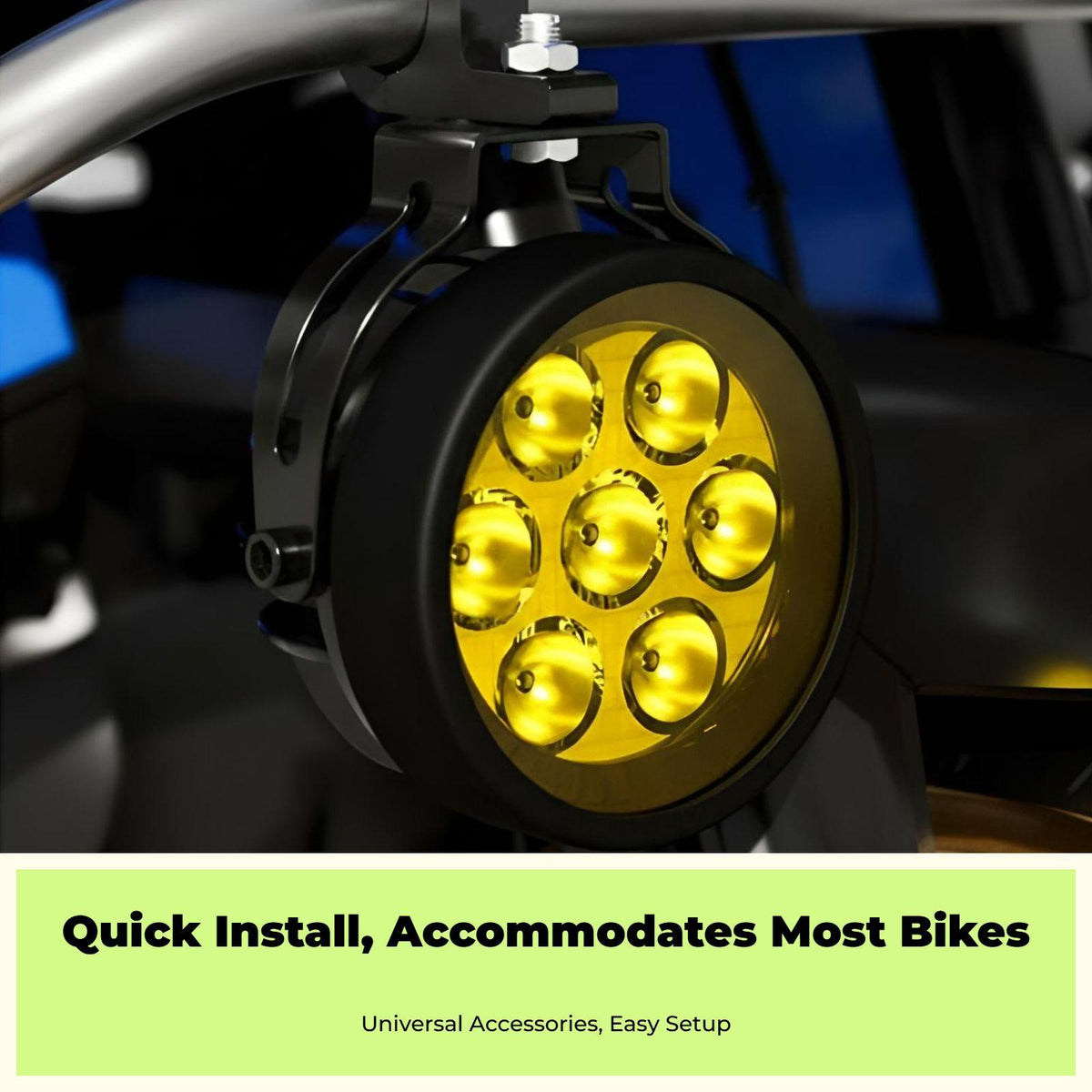 Motorcycle light-emitting diode Spotlight, 7-Bead High Brightness, Waterproof, Multi-Mode Handlebar Switch 50W 1pc
