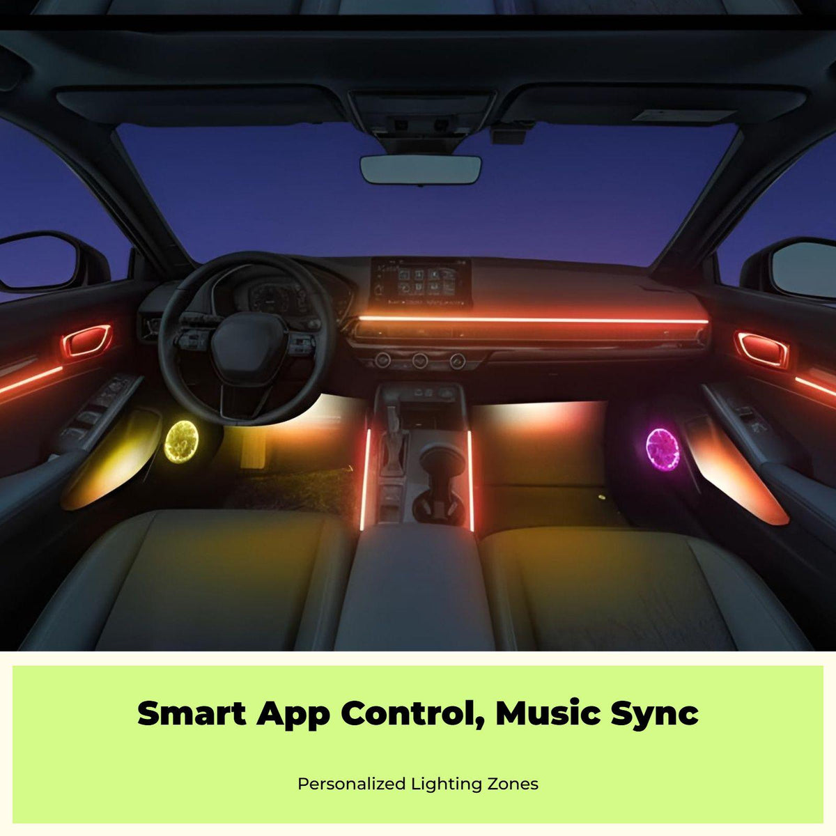 Car Mood Lighting Kit, light Strip, cordless App Control, Interior Decoration Symphony 20 Lights
