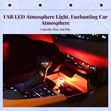 Car Atmospheric Light, universal port light-emitting diode Multicolor Night Light, Interior Ambience Decoration 7-color Slow Flash 1pc