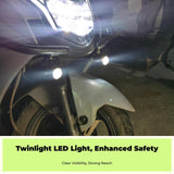 Motorcycle light-emitting diode Headlight, brilliant Spotlight, 12V Lens, Waterproof, Universal Fit, Aluminum Alloy, Long Lifespan Yellow White 2pcs With Pipe Clamp