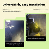 Motorcycle light-emitting diode Headlight, brilliant Spotlight, 12V Lens, Waterproof, Universal Fit, Aluminum Alloy, Long Lifespan White 2pcs Switch+Clamp