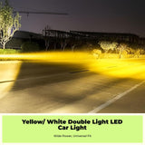 Light-emitting diode bar, all-terrain superluminous driving unit, universal for vehicles, waterproof Yellow and White 1pc