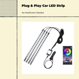 Car Interior light-emitting diode Ambient Light, RGB Sound Activated, Universal Serial Port, Music Sync Pink Purple 48LED USB