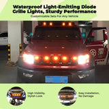 Light-emitting diode yellow Grille Light, Waterproof vehicle SUV Warning Light, Universal Car Accessory Smoked Shell 5pcs 6-bead