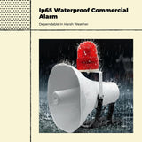 Waterproof Commercial Alarm, High-Power Horn, Emergency Sound & Light Remote Control AC220V