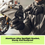 Motorcycle Light Mount Bracket, Aluminum Alloy, adjustable holder, Adjustable Black 4.3cm