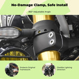 Motorcycle Light Mount Bracket, Aluminum Alloy, adjustable holder, Adjustable Black 5.4cm