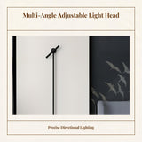 Wall Sconce, Adjustable Multi-Head Long Rod, Bedroom Bedside Accent Lighting Black 1 Head Pendant Lamp