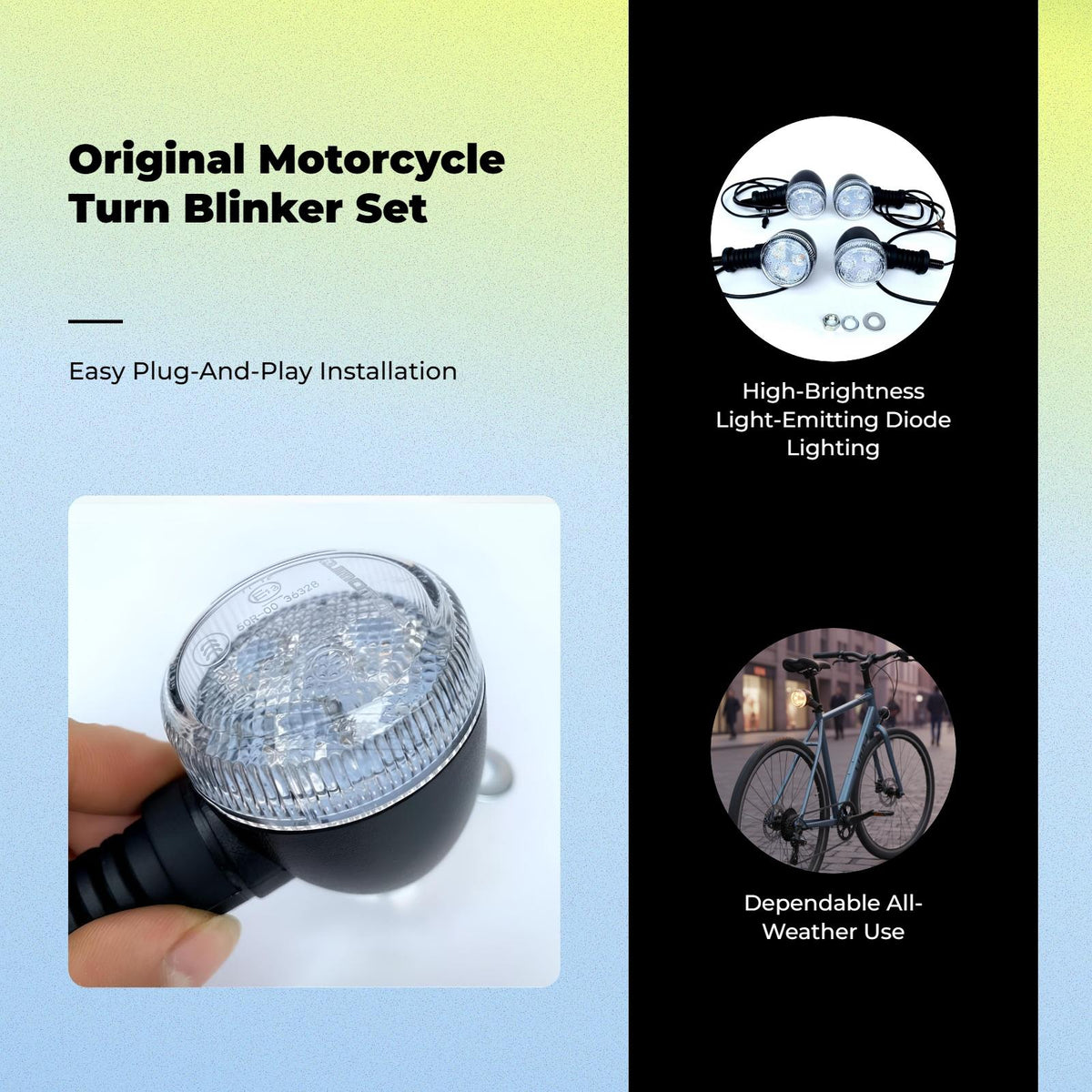 Turn blinker Light, Front and Rear Marker Light, Yellow light-emitting diode Bulb, Universal Fit Front 1pc
