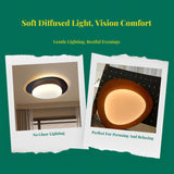 Vintage Pebble Ceiling Light, Walnut Finish, Bedroom, Study, Modern Decor Walnut+White 48cm Tricolor Light