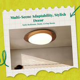 Vintage Pebble Ceiling Light, Walnut Finish, Bedroom, Study, Modern Decor Walnut+White 38cm Mijia APP