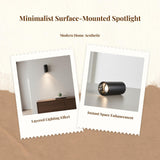 Surface Mounted light-emitting diode Spotlight, Adjustable Anti-Glare Downlight, for Bedroom and Living Room Black Warm Light 5.5x13cm