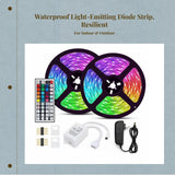 light-emitting diode Strip Light, 12V RGB Waterproof, Smart Remote, Automatic Home Decor RGB 5m