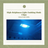 Light-emitting diode interior light, car trunk, sun visor, makeup mirror, universal Ice Blue Trunk Light 1pc