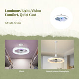 Remote Control E27 Ceiling Fan Light, Dimmable light-emitting diode, Bedroom, Kitchen, Modern Milky White 30cm 40W
