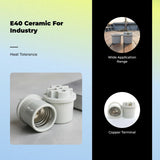 E40 Ceramic Light Fixture Holder, High Temperature Resistant, High-Wattage Lighting Accessories Trumpet Copper Core