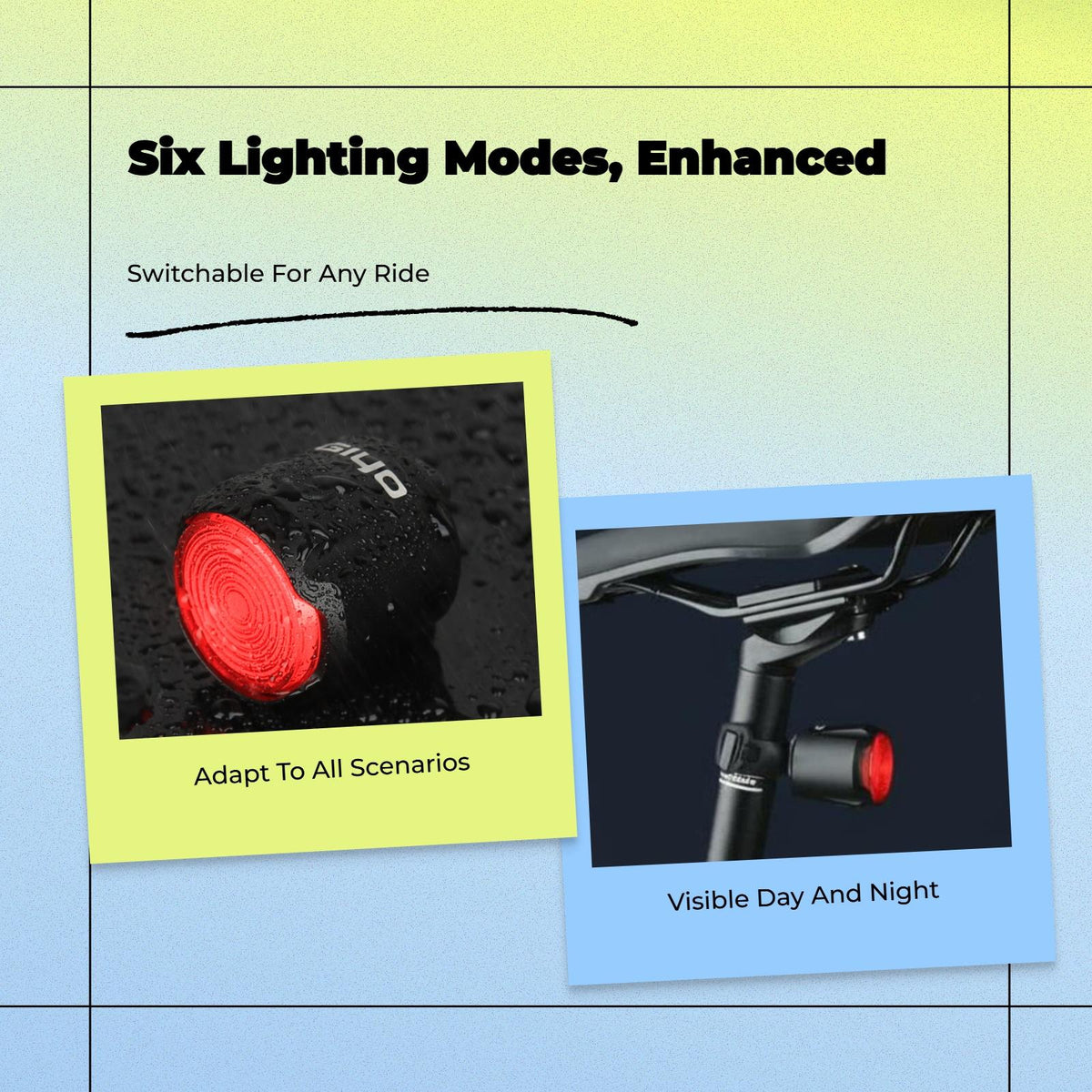 Smart Brake Sensing Bike Light, maximum brightness, Waterproof, Night Riding Red GL09
