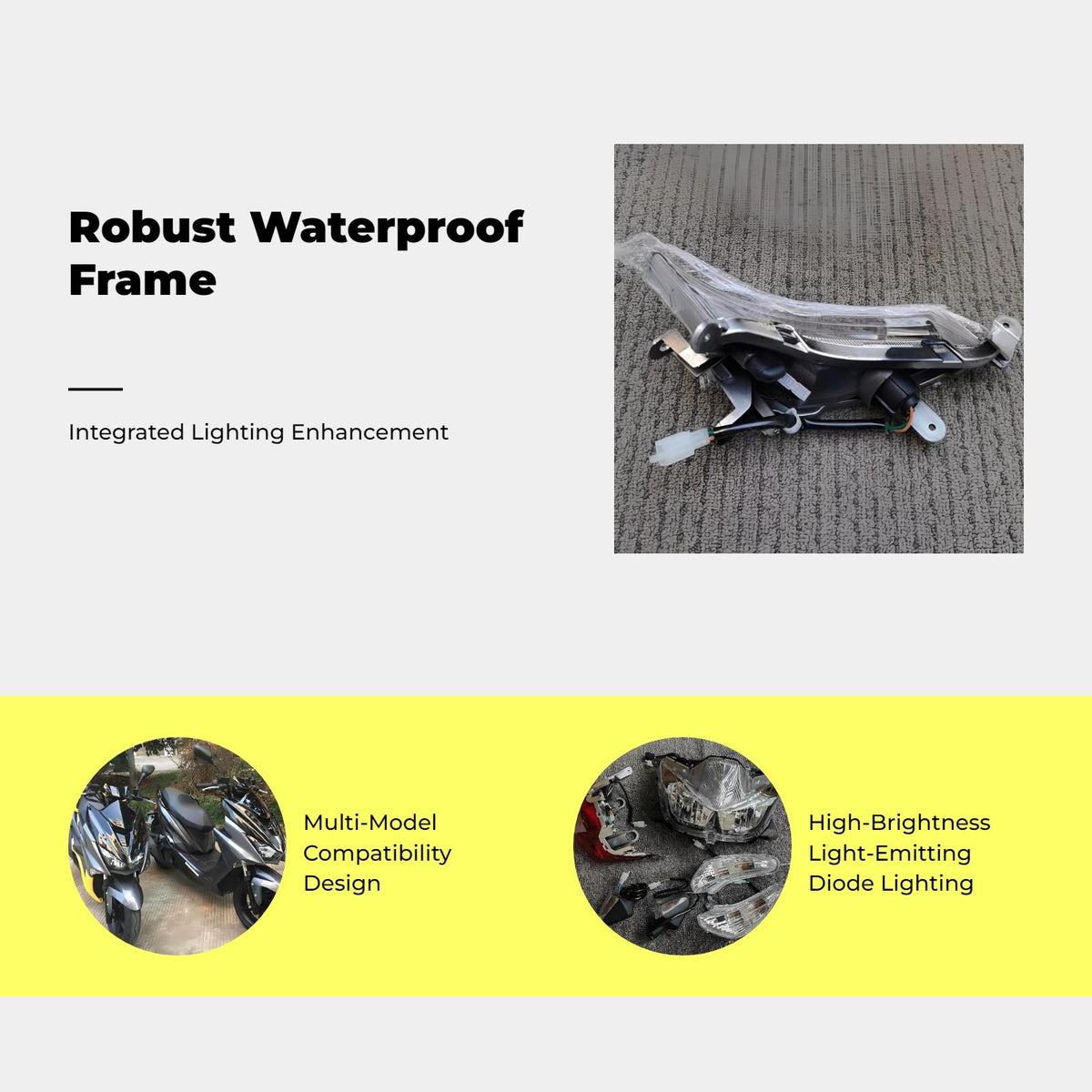 Light-emitting diode motorcycle headlight, turn marker, yellow, compatible, replacement Rear Turn Signals other