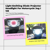 Motorcycle Headlight Lens, light-emitting diode Projector, compatible with JOGI125, Waterproof Enhancement Smoked White IceBlue other