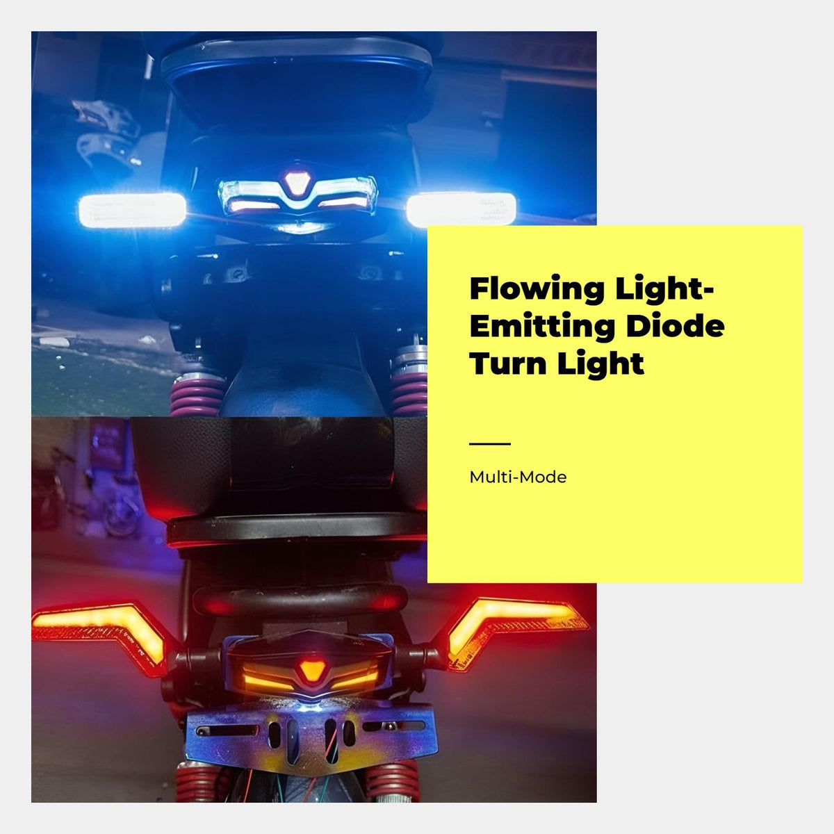 Motorcycle Turn Marker Light, Flowing light-emitting diode Universal, Waterproof, High Brightness, daytime use Running Red 12V Bracket