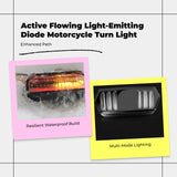Motorcycle Turn Marker Light, Flowing light-emitting diode Universal, Waterproof, High Brightness, daytime use Running Colorful(Blue+Red) 12V Bracket