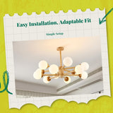 Wood Ceiling Light, Modern Hanging Fixture, Bedroom, Living Room, Dining Room Wood 16 Heads