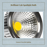 Indoor light-emitting diode E27 COB Spotlight, brilliant glow, energy-saving Silver White 5W