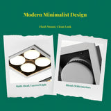 Light-Emitting Diode Recessed Ceiling Light, Smart Full Range, Double Head, Square Downlight Black&White 4-Head 4*5W 3000K