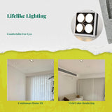 Light-Emitting Diode Recessed Ceiling Light, Smart Full Range, Double Head, Square Downlight Black 4-Head 4*7W 3-Color