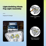 Light-Emitting Diode Fog Light Assembly, Front Compatible with Foton Aoling Oumark S3 Series 1, Clear Lens Yellow White Pair Regular