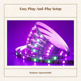 RGB lighting Strip Lights, Universal Serial Bus-Powered, Color Changing, Smart App Control, Gaming Desk Decoration APP+Remote Control 100cm