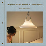 Dining Room Chandelier Light, Vintage Adjustable Horn Shape, Iron Ceiling Fixture White 46cm Warm Light