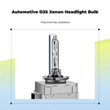D3S Xenon Headlight Bulb, 6000K arctic white, High/Low light, Replacement for A4L, A6L, Q5, Q7 sleek Sedan, extremely Bright, Plug and Play 6000K 75W