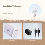 GaN 45W Fast Charging, Foldable Plug, Universal Serial Bus-C PD, Compatible with Smartphones and iPad Black +1m C to C Cable