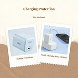 GaN 45W Fast Charging, Foldable Plug, Universal Serial Bus-C PD, Compatible with Smartphones and iPad White +1m C to L Cable