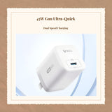 GaN 45W Fast Charging, Foldable Plug, Universal Serial Bus-C PD, Compatible with Smartphones and iPad Black +1m C to L Cable