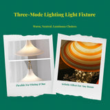 Nordic Hanging Light, Creative Trumpet-Shaped Chandelier, Adjustable Height, Suitable for Dining Room and Bar, Artistic Ambience White Lifting 46cm