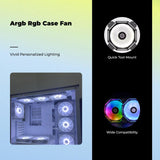 PC Case Fan, 120mm RGB light Cooling, Quiet Computer Case, Colorful Lighting P1 Forward Black other