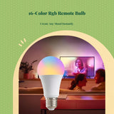 RGB light-emitting diode 16 Color Changing, E27, Dimmable, Remote Control, Mood Lighting RGB 16 Colors 15W