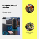 Speaker Portable Stereo, Deep Bass, Outdoor Party Black Package 1