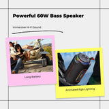 Speaker Portable Stereo, Deep Bass, Outdoor Party Cyan Package 1