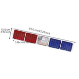 Light-emitting diode warning blinker light, red and navy two-tone color, 12V/24V/220V alert, emergency, surface mount Red Blue 59x10x3cm