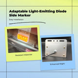 Light-emitting diode side marker light, 24V water-resistant radiant, suitable for lorries, trailers, turn marker Yellow 12V