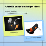 Bike universal serial bus rechargeable, high-intensity, waterproof, 6+4 modes Red Blue Police Light