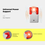 Sound and Light Alarm, linked light-emitting diode flashing alarm, 12V/24V/220V, commercial High Decibel, Workshop, Security Warning Red 220VAC