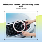 light-emitting diode Hood Light Strip, Universal Waterproof Animated Scanning, Car Decoration Ice Blue 150cm